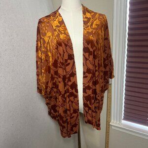 a new day cardigan One Size crushed velvet open front kimono brown fairygrunge